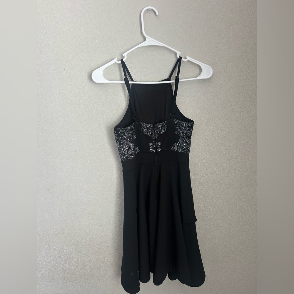 Speechless Black and Silver Mini Dress - Picture 2 of 3